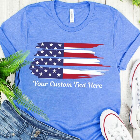 Custom American Flag Unisex T-shirt, July 4th Freedom, 1776 Independence Shirt - Picture 6 of 9